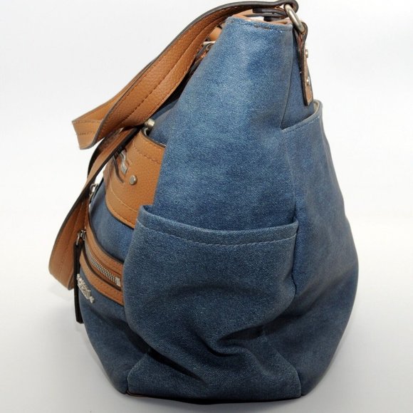 Rosetti Faux Leather Blue Denim Bag, Medium - Picture 3 of 9